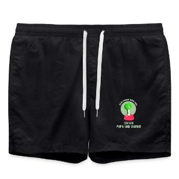Vatertag Vater Gamer Zocken Videospiele Papa - Badeshorts - Schwarz - Vorne - AI Model Male 185 light (185cm)