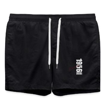 70. Geburtstag Original November Jahrgang 1956 - Badeshorts - Schwarz - Vorne - AI Model Male 185 light (185cm)