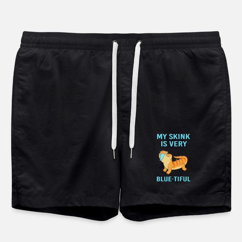 Eidechse Blau Zunge - Badeshorts - Schwarz