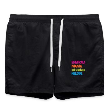 Ehefrau Mama Schützenkönigin Lustiger Schützenfest - Badeshorts - Schwarz - Vorne - AI Model Male 185 light (185cm)