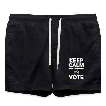 Keep Calm and Vote - Swim Trunks - black - Front - AI Model Male 185 light (185cm)