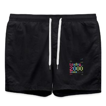 Loading 2000 Pixel Ladebildschirm - Badeshorts - Schwarz - Vorne - AI Model Male 185 light (185cm)