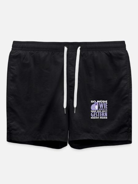 As tired as today cat saying - Swim Trunks - black