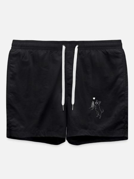 Chihuahua Lover Dog Artwork - Swim Trunks - black