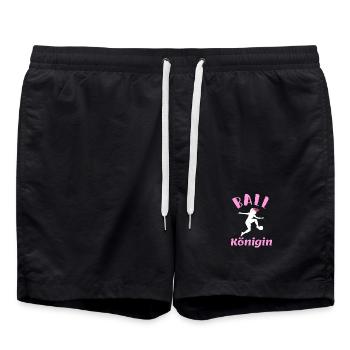 Ballkönigin - für feminine Fußballerinnen - Badeshorts - Schwarz - Vorne - AI Model Male 185 light (185cm)