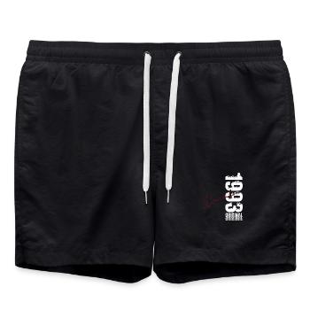 33. Geburtstag Original Dezember Jahrgang 1993 - Badeshorts - Schwarz - Vorne - AI Model Male 185 light (185cm)
