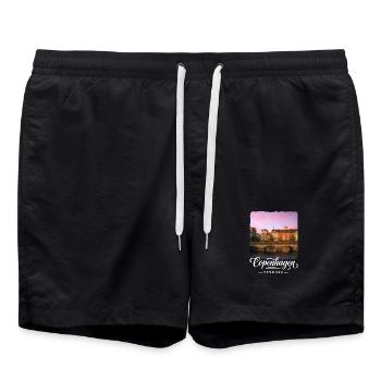Copenhague, Danemark - Short de bain - noir - Devant - AI Model Male 185 light (185cm)
