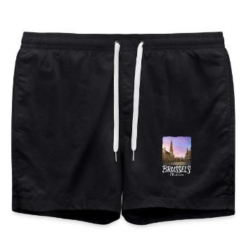 Bruxelles, Belgique - Short de bain - noir - Devant - AI Model Male 185 light (185cm)
