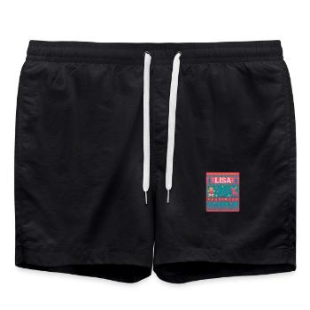 Festlicher Name Lisa Hässlicher Weihnachtsstil, Weihnachten - Badeshorts - Schwarz - Vorne - AI Model Male 185 light (185cm)