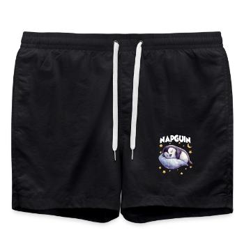 Pyjama et chemise de nuit pingouin pour paresseux - Short de bain - noir - Devant - AI Model Male 185 light (185cm)