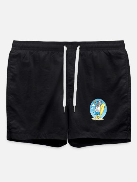 Cow Beach Surfboard Summer - Swim Trunks - black