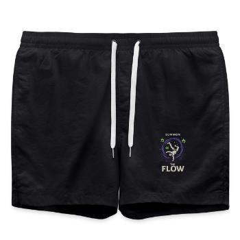 Anime Dance Streetwear Manga Hip Hop Otaku Crew - Badeshorts - Schwarz - Vorne - AI Model Male 185 light (185cm)