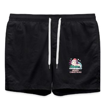 Mignon Axolotl Joyeux Noël - Short de bain - noir - Devant - AI Model Male 185 light (185cm)