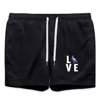 Tauben Taube - Badeshorts - Schwarz - Vorne - AI Model Male 185 light (185cm)