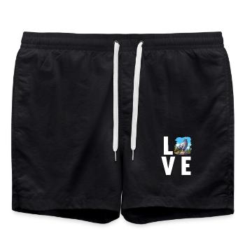 Tauben Taube - Badeshorts - Schwarz - Vorne - AI Model Male 185 light (185cm)