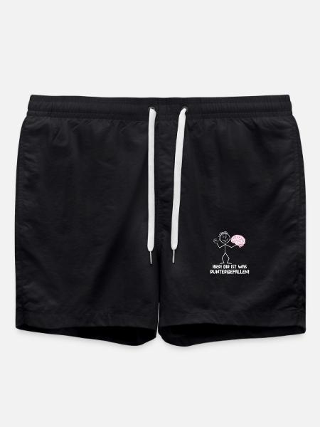 Hier Dir Ist Was Runtergefallen Sarkastischer - Badeshorts - Schwarz
