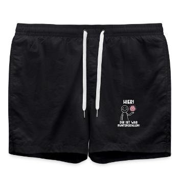 Ici, tu es tombé avec un ton sarcastique - Short de bain - noir - Devant - AI Model Male 185 light (185cm)