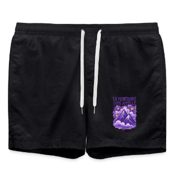 La montagne vous appelle ! Ski / Alpinisme - Short de bain - noir - Devant - AI Model Male 185 light (185cm)