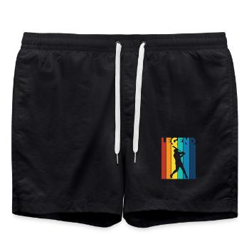 Légende du baseball Joueur rétro de frappeurs Fan - Short de bain - noir - Devant - AI Model Male 185 light (185cm)