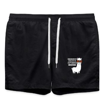 September Geburtstag Alpaka Spruch Lustig - Badeshorts - Schwarz - Vorne - AI Model Male 185 light (185cm)