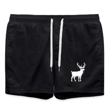 Rentier Graffiti Weihnachten Vektor - Badeshorts - Schwarz - Vorne - AI Model Male 185 light (185cm)