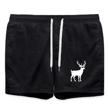 Cool Reindeer Sunglasses Grunge Vector - Swim Trunks - black - Front - AI Model Male 185 light (185cm)