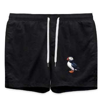 Puffin Papageientaucher - Badeshorts - Schwarz - Vorne - AI Model Male 185 light (185cm)