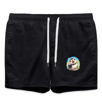 Puffin Papageientaucher - Badeshorts - Schwarz - Vorne - AI Model Male 185 light (185cm)