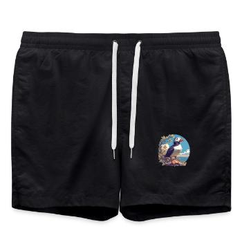 Puffin Papageientaucher - Badeshorts - Schwarz - Vorne - AI Model Male 185 light (185cm)