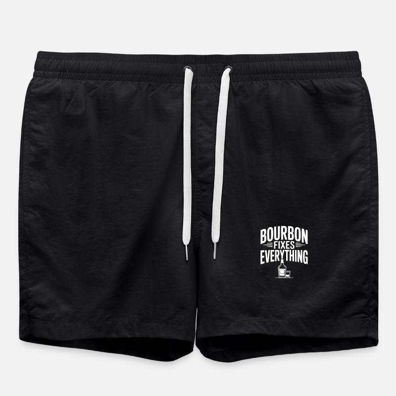 Bourbon Fixes Everything - Swim Trunks - black