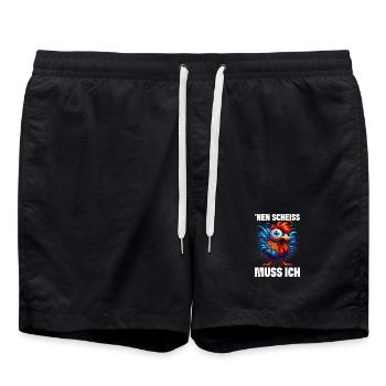 Nen Scheiss Muss Ich Lustiger Huhn Sarkasmus Humor - Badeshorts - Schwarz - Vorne - AI Model Male 185 light (185cm)