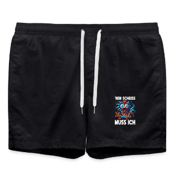 Nen Scheiss Muss Ich Lustiger Huhn Sarkasmus Humor - Badeshorts - Schwarz - Vorne - AI Model Male 185 light (185cm)