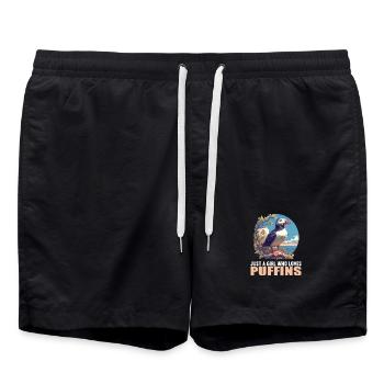 Puffin Papageientaucher - Badeshorts - Schwarz - Vorne - AI Model Male 185 light (185cm)
