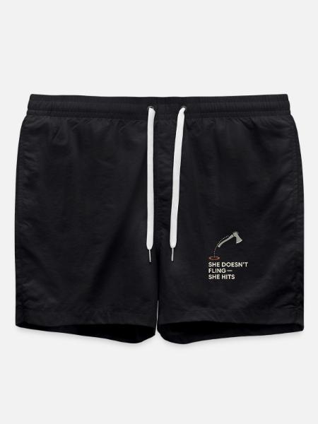 Frauen Axtwerfen Geschenk I Steckäxte - Badeshorts - Schwarz