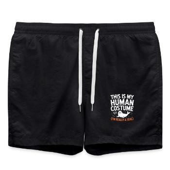Ich bin wirklich ein Seelöwe Kostümwitz - Badeshorts - Schwarz - Vorne - AI Model Male 185 light (185cm)