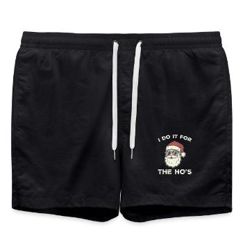 Sonnenbrillen-Santa: Ho Ho's - Badeshorts - Schwarz - Vorne - AI Model Male 185 light (185cm)