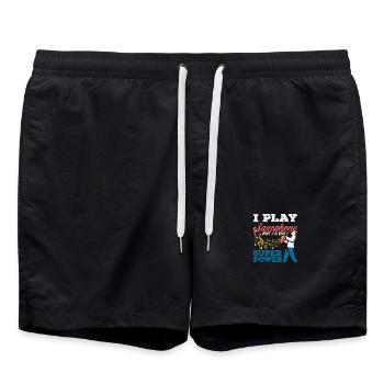 Ich Spiele Saxophon Superpower Saxophonist - Badeshorts - Schwarz - Vorne - AI Model Male 185 light (185cm)