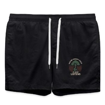 Remise à zéro mentale, Forest Walk Overthinker - Short de bain - noir - Devant - AI Model Male 185 light (185cm)