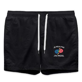 Ich kann kein Padel haben - Badeshorts - Schwarz - Vorne - AI Model Male 185 light (185cm)