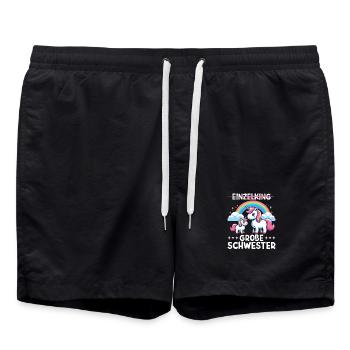 Große Schwester Einhornliebhaber Ältere Baby - Badeshorts - Schwarz - Vorne - AI Model Male 185 light (185cm)