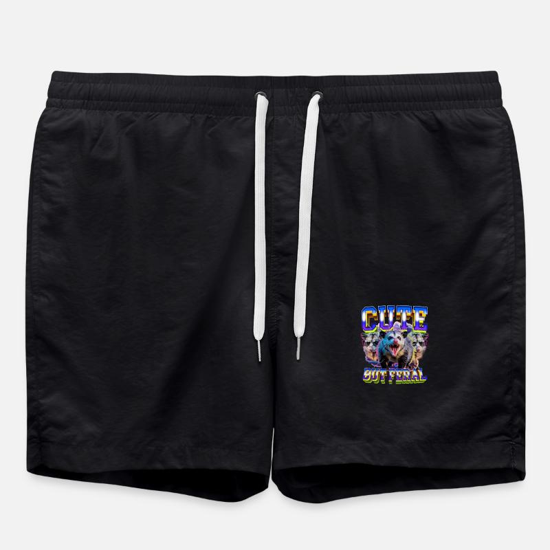 Funny Opossum - Swim Trunks - black