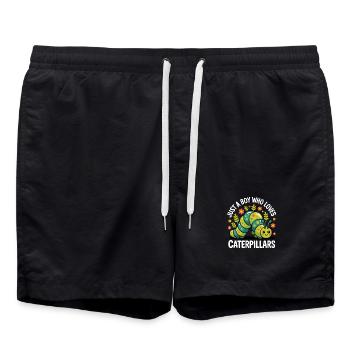 Cadeau du garçon chenille - Short de bain - noir - Devant - AI Model Male 185 light (185cm)