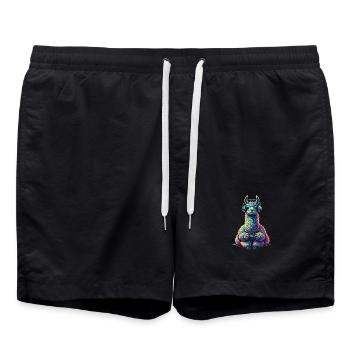 Llamma Gaming Jeux Animaux Jeux Drôle Llamma - Short de bain - noir - Devant - AI Model Male 185 light (185cm)