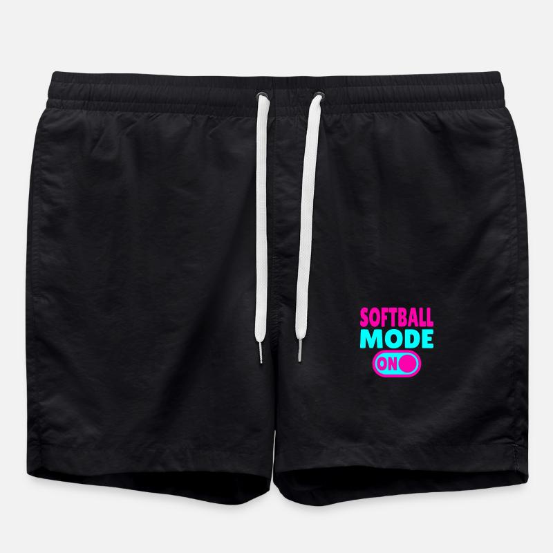 Softball Mode ON - Swim Trunks - black