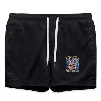 Joueur Drôle de Capybara - Short de bain - noir - Devant - AI Model Male 185 light (185cm)