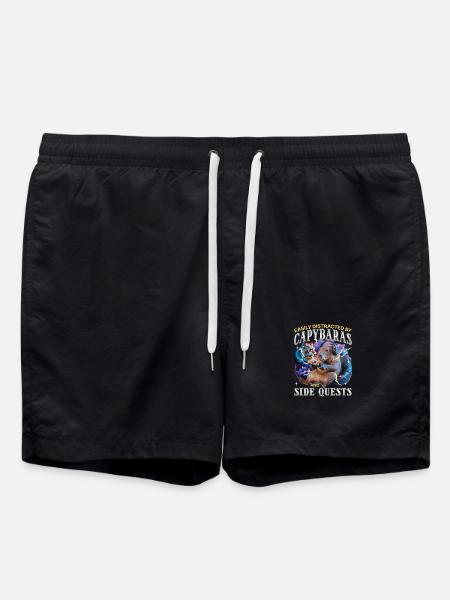 Funny Gaming Gamer Capybara - Badeshorts - Schwarz
