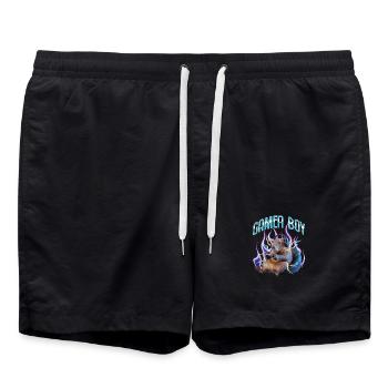 Joueur Drôle de Capybara - Short de bain - noir - Devant - AI Model Male 185 light (185cm)