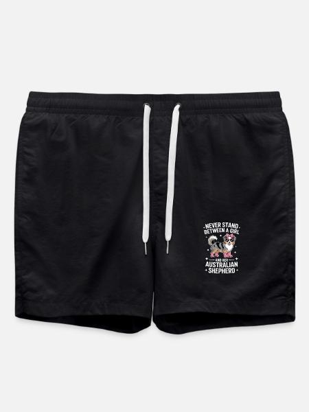 Australian Shepherd Saying Shepherd Gift - Swim Trunks - black
