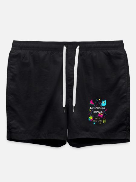 80s Neon Retro Gaming - Swim Trunks - black
