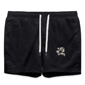 Sei mein, zeig mir, lustiges Valentinstags-Workout - Badeshorts - Schwarz - Vorne - AI Model Male 185 light (185cm)